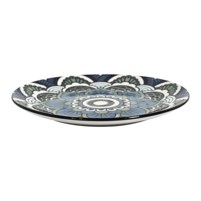 Home Deco Factory Plato de Postre Mandala Azul 19 cm