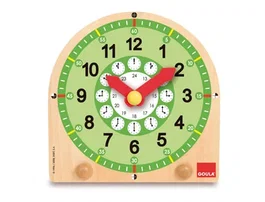 Diset Reloj Escolar de Madera para Aprender las Horas y Minutos, a Partir de 2 Años, Incluye Perchero