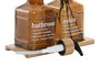 DKD Home Decor Set de Baño de 3 Piezas de Cristal y Bambú Ámbar