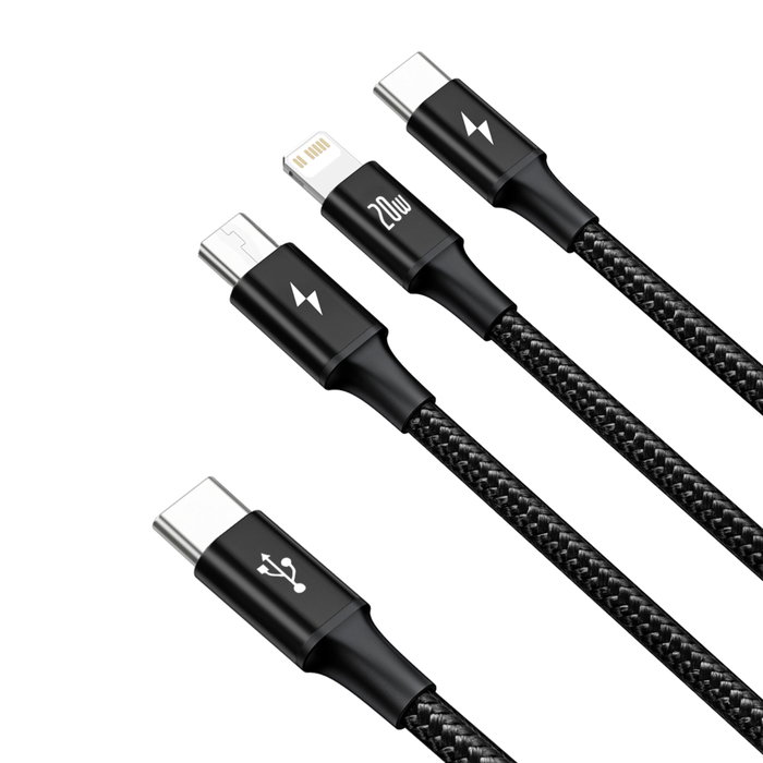Baseus Cable Rapid Series 3-en-1 USB-C PD 20W 1,5 m