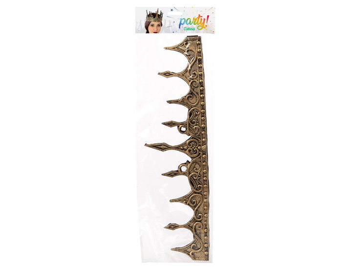 Atosa Corona Medieval Dorada Texturizada para Reina Adulta Atosa Corona Medieval Dorada Texturizada para Reina Adulta