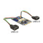 DeLOCK 95242 Tarjeta Mini PCIe a USB 2.0 Full Size con 2 Puertos Tipo-A, 0.48 Gbit/s, para Windows 7/8/8.1