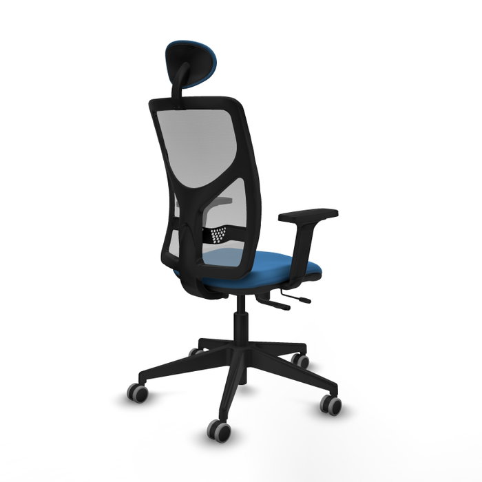 PIQUERAS Y CRESPO Silla de oficina Motilla con mecanismo Sincro/Traslack, Azul claro y Gris