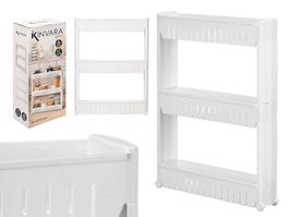 Kinvara Carro 4 Ruedas 3 Baldas Blanco 54x22x12cm (Set de 4)