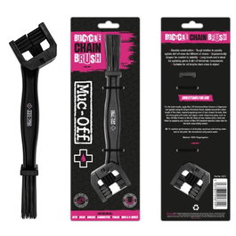 Muc-Off Cepillo para Cadenas de Bicicleta Multifacético Ergonómico - Limpieza 3 Lados, 280x105x30mm, Negro