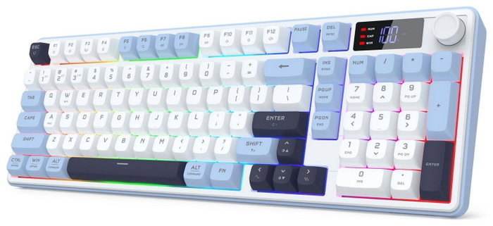 Redragon Aria PRO Teclado Gaming Inalámbrico RGB Azul