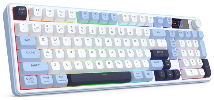 Redragon Aria PRO Teclado Gaming Inalámbrico RGB Azul