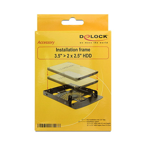 DeLOCK Einbaurahmen 3.5 pulg. a 2 x 2.5 pulg. HDD 18198