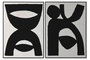 DKD Home Decor Cuadro Lienzo Item Home Beige Negro Abstracto 102.6 x 4.3 x 142.6 cm (2 Unidades)