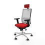 PIQUERAS Y CRESPO Silla de oficina Horna con mecanismo Sincro, Rojo y Blanco