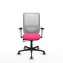 PIQUERAS Y CRESPO Silla de oficina Zulema Rosa y Blanco con mecanismo Sincro/Traslack