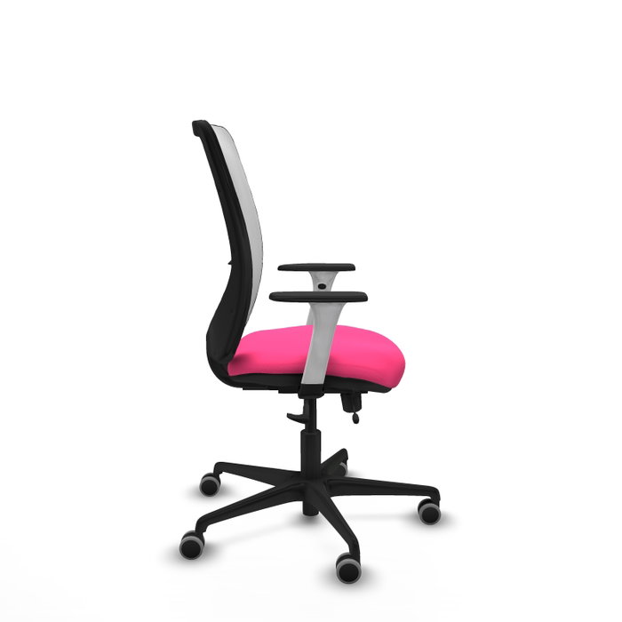 PIQUERAS Y CRESPO Silla de oficina Zulema Rosa y Blanco con mecanismo Sincro/Traslack