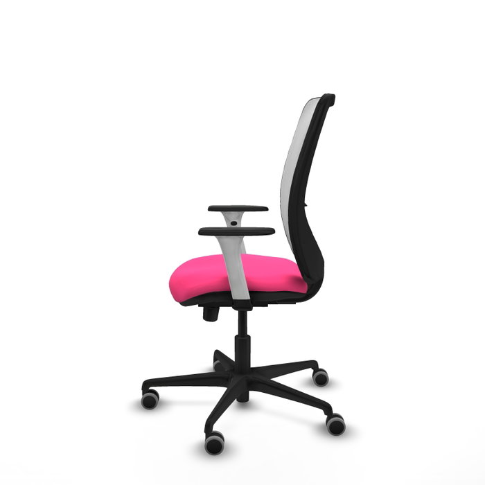 PIQUERAS Y CRESPO Silla de oficina Zulema Rosa y Blanco con mecanismo Sincro/Traslack