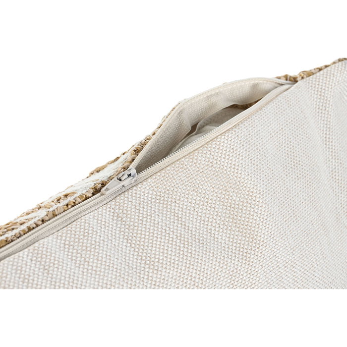 DKD Home Decor Cojín Decorativo Estilo Shabby, Natural y Blanco, 50x30 cm DKD Home Decor Cojín Decorativo Estilo Shabby, Natural y Blanco, 50x30 cm