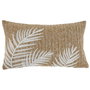 DKD Home Decor Cojín Decorativo Estilo Shabby, Natural y Blanco, 50x30 cm