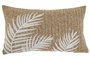 DKD Home Decor Cojín Decorativo Estilo Shabby, Natural y Blanco, 50x30 cm, Fabricado en Poliéster Bordado con Cremallera