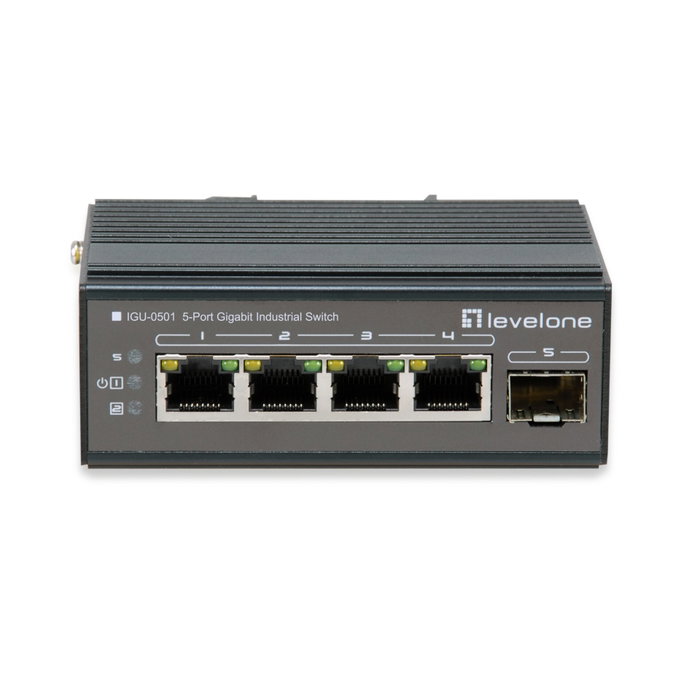 LevelOne IGU-0501 Switch Industrial Gigabit de 5 Puertos, DIN-Rail LevelOne IGU-0501 Switch Industrial Gigabit de 5 Puertos, DIN-Rail