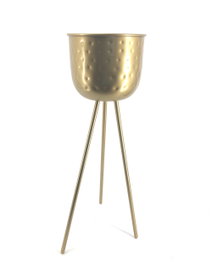DKD Home Decor Macetero Dorado 24.5 x 64 x 29 cm (2 Unidades) Metal