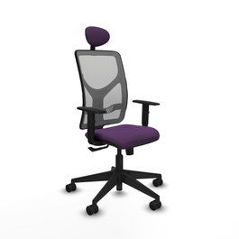 PIQUERAS Y CRESPO Silla de oficina Motilla con mecanismo Sincro, Morado y Gris