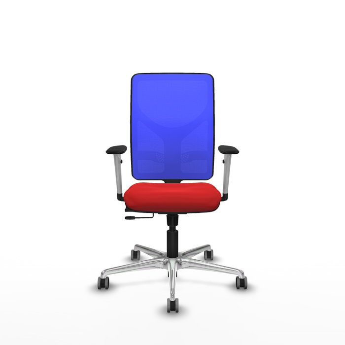 PIQUERAS Y CRESPO Silla de oficina Motilla con mecanismo Sincro/Traslack, Rojo y Azul