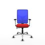 PIQUERAS Y CRESPO Silla de oficina Motilla con mecanismo Sincro/Traslack, Rojo y Azul
