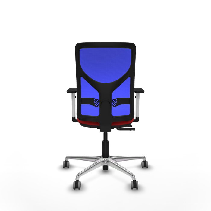 PIQUERAS Y CRESPO Silla de oficina Motilla con mecanismo Sincro/Traslack, Rojo y Azul