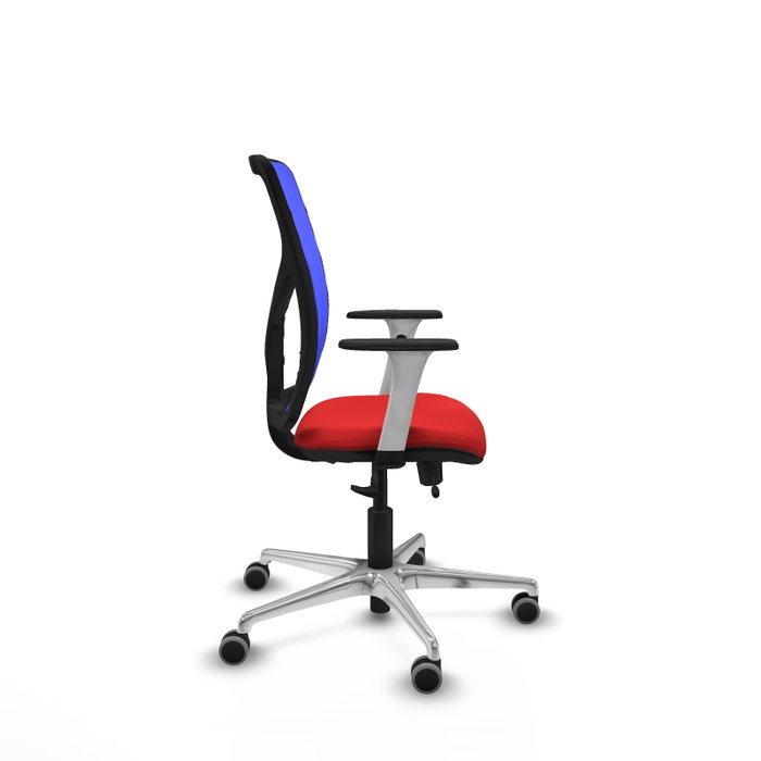 PIQUERAS Y CRESPO Silla de oficina Motilla con mecanismo Sincro/Traslack, Rojo y Azul