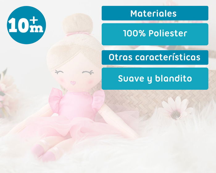 KioKids Muñeca De Trapo Bailarina Multicolor +10 Meses