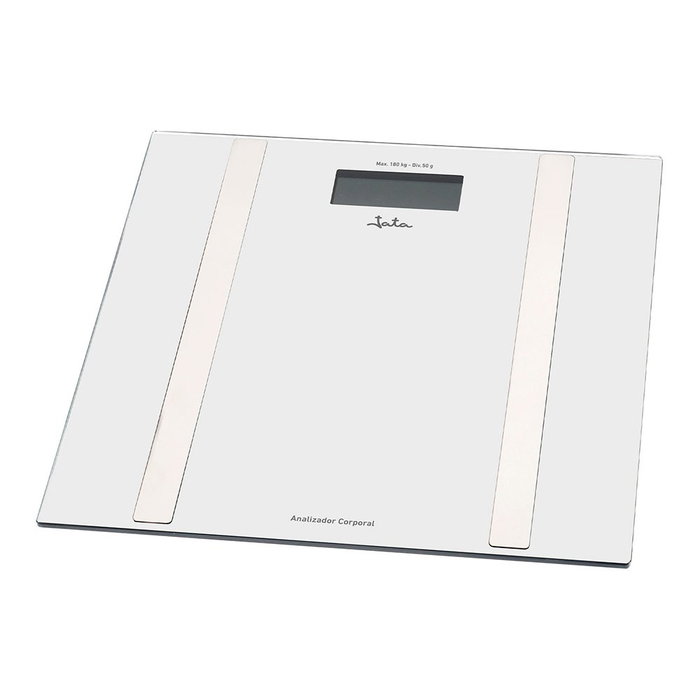 Jata Hogar Báscula de baño inteligente blanca analizadora corporal hasta 180 kg con app iOS Android