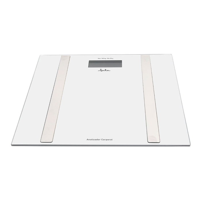 Jata Hogar Báscula de baño inteligente blanca analizadora corporal hasta 180 kg con app iOS Android