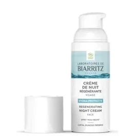 BIARRITZ Hydra Protect+ Crema De Noche Regeneradora 50Ml - 24h Hidratación Intensa, Acelera Renovación Celular, Vegana, Ecocert