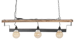 DKD Home Decor Lámpara de Techo Acacia y Hierro Marrón