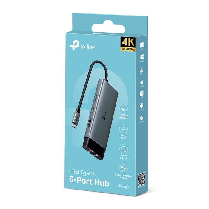 TP-Link UH6120C Hub USB-C 6 en 1 Gris
