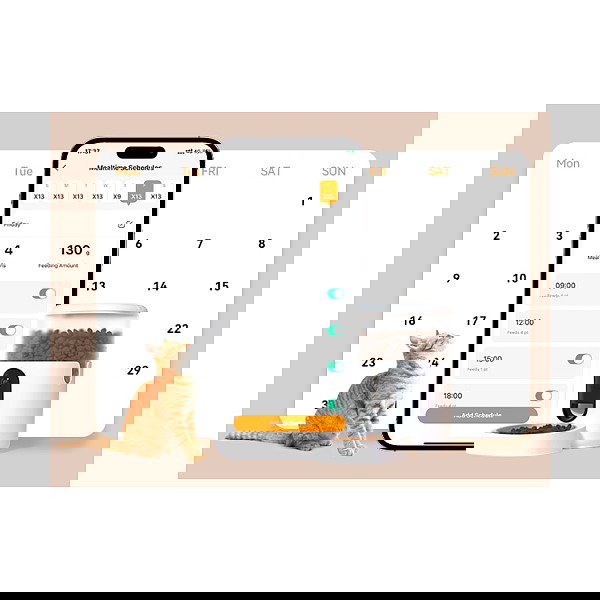 Imou PF1 Comedero Automático Inteligente para Mascotas con Cámara, 4L, Acero Inoxidable, Blanco, WiFi, para Gatos y Perros