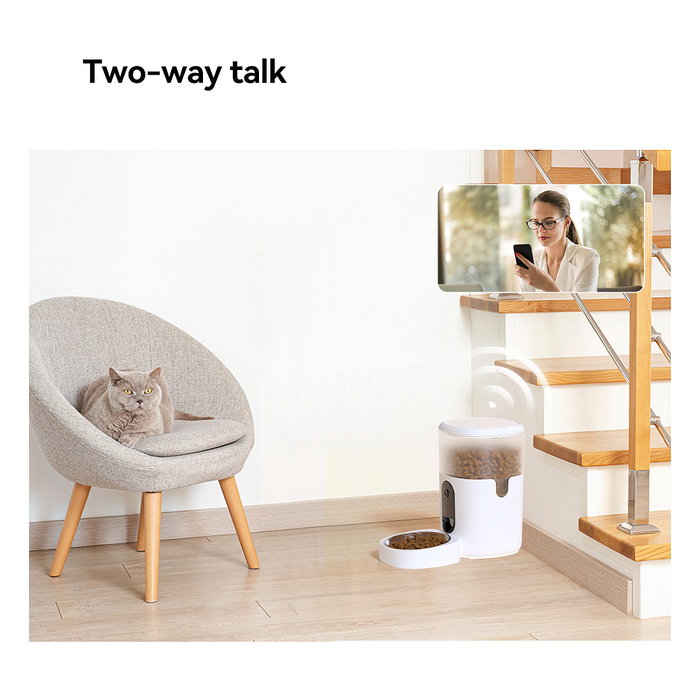 Imou PF1 Comedero Automático Inteligente para Mascotas con Cámara, 4L, Acero Inoxidable, Blanco, WiFi, para Gatos y Perros