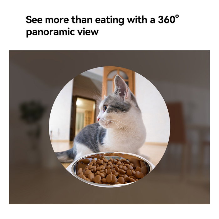 Imou PF1 Comedero Automático Inteligente para Mascotas con Cámara, 4L, Acero Inoxidable, Blanco, WiFi, para Gatos y Perros