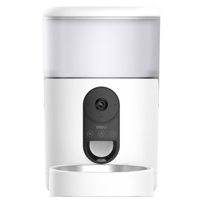 Imou PF1 Comedero Automático Inteligente para Mascotas con Cámara, 4L, Acero Inoxidable, Blanco, WiFi, para Gatos y Perros