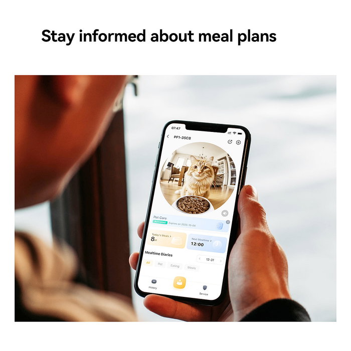 Imou PF1 Comedero Automático Inteligente para Mascotas con Cámara, 4L, Acero Inoxidable, Blanco, WiFi, para Gatos y Perros
