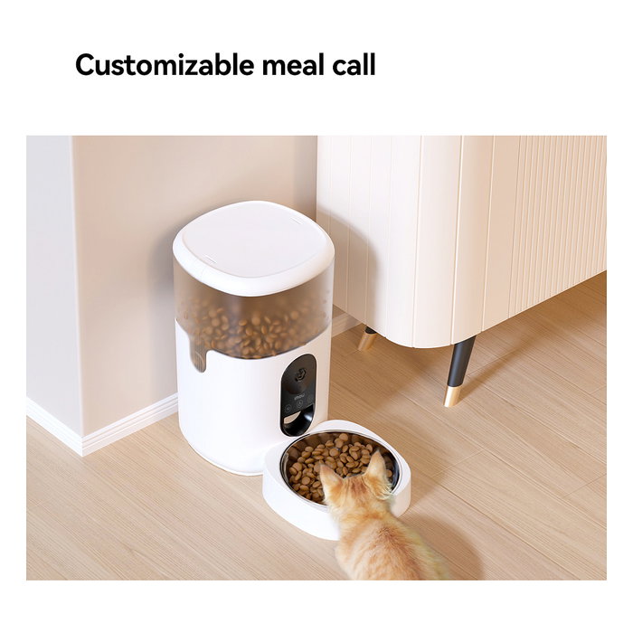 Imou PF1 Comedero Automático Inteligente para Mascotas con Cámara, 4L, Acero Inoxidable, Blanco, WiFi, para Gatos y Perros