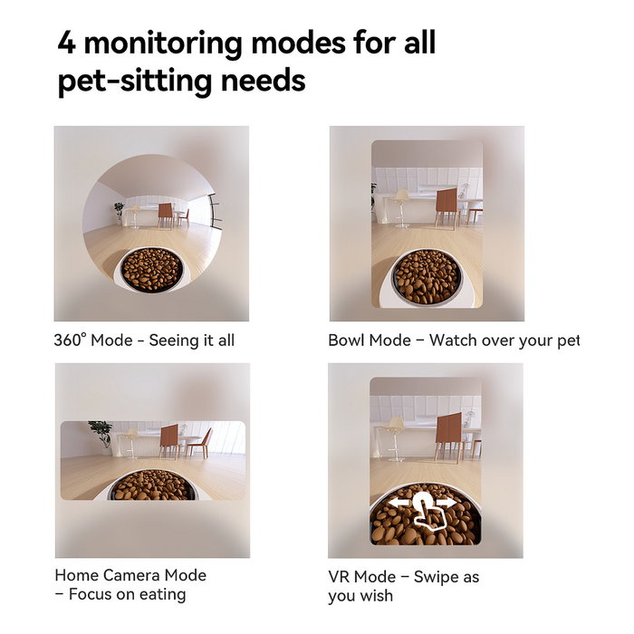 Imou PF1 Comedero Automático Inteligente para Mascotas con Cámara, 4L, Acero Inoxidable, Blanco, WiFi, para Gatos y Perros