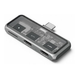 Satechi ST-HXRSDM Hub USB-C PD 100W y Lector de Tarjetas MicroSD, Gris Espacial - Hub de Acoplamiento USB 3.2 Gen 2 con 2 Puertos Tipo-C para Mac, Windows, iOS y ChromeOS