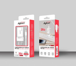 AVANT CONNECT Cargador USB QC3.0 + PD (Tipo C) 20W GaN + Cable Lightning 1m
