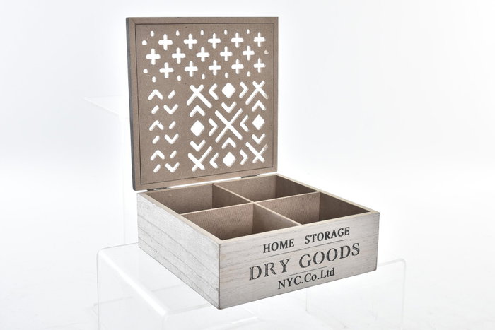 DKD Home Decor Caja de Madera 16x16x6 cm Marrón DKD Home Decor Caja de Madera 16x16x6 cm Marrón