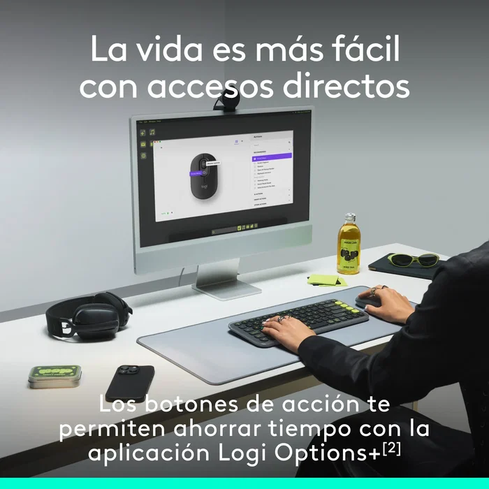 Logitech POP Mouse Ratón Inalámbrico Bluetooth 910-007411 Ambidiestro, Silencioso, con Botones Programables y SmartWheel, Tecnología Easy-Switch para 3 Dispositivos, Color Blanco