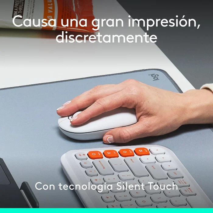 Logitech POP Mouse Ratón Inalámbrico Bluetooth 910-007411 Ambidiestro, Silencioso, con Botones Programables y SmartWheel, Tecnología Easy-Switch para 3 Dispositivos, Color Blanco