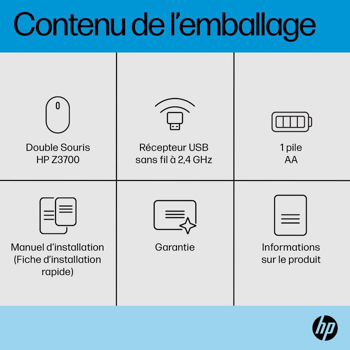 HP Z3700 Ratón Inalámbrico Dual Silver, Móvil y Versátil para Trabajar en Cualquier Lugar