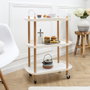 Home Deco Factory Mesa Camarera Kaleo Blanca Essentiel con Ruedas y Tres Bandejas
