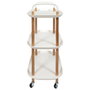 Home Deco Factory Mesa Camarera Kaleo Blanca Essentiel con Ruedas y Tres Bandejas