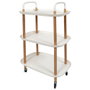 Home Deco Factory Mesa Camarera Kaleo Blanca Essentiel con Ruedas y Tres Bandejas