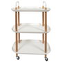 Home Deco Factory Mesa Camarera Kaleo Blanca Essentiel con Ruedas y Tres Bandejas